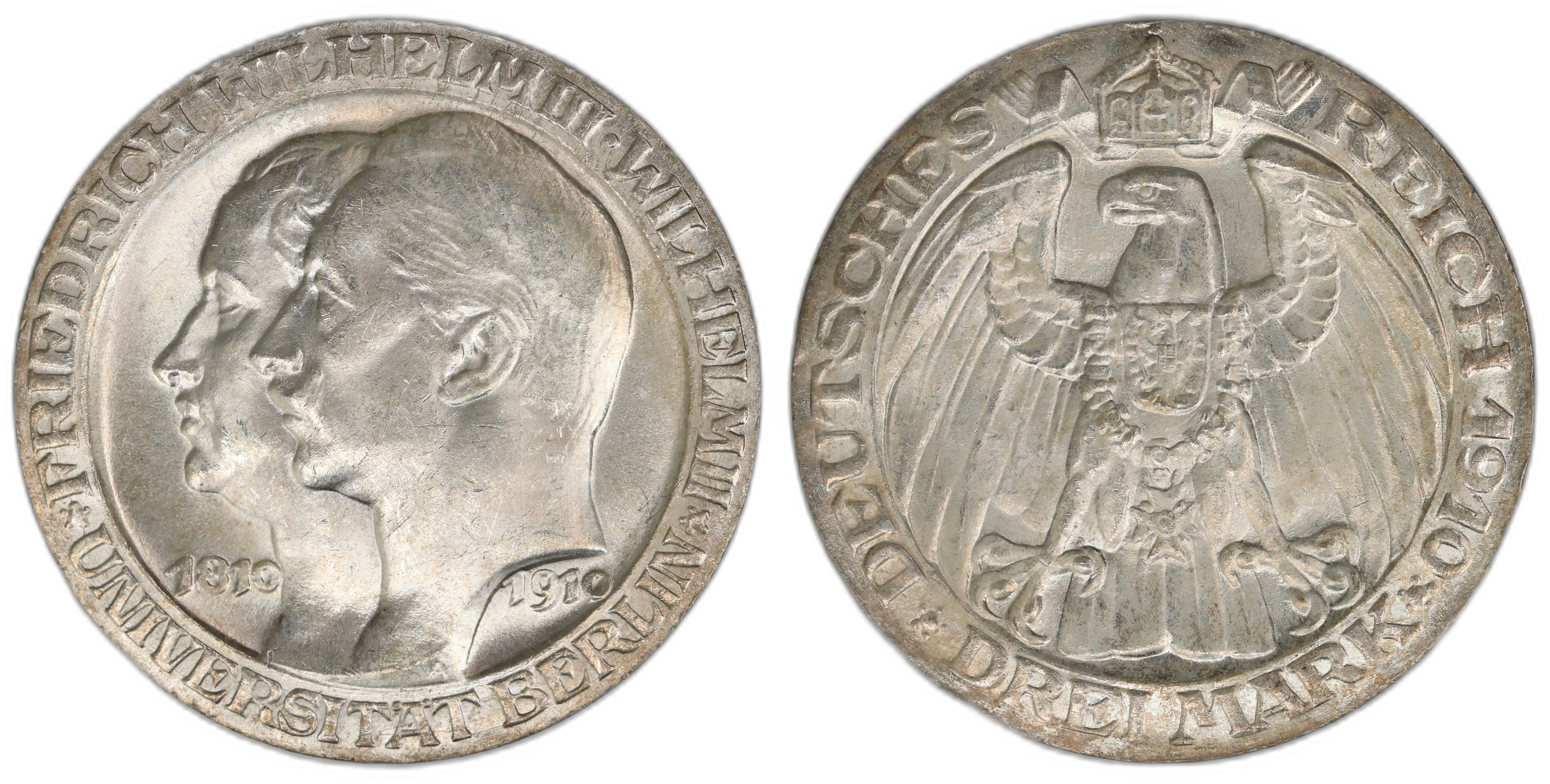 Germany  3 Mark 1910-A Kv UNC