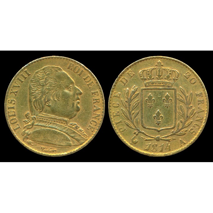 Frankrike 20 Francs 1814 A XF
