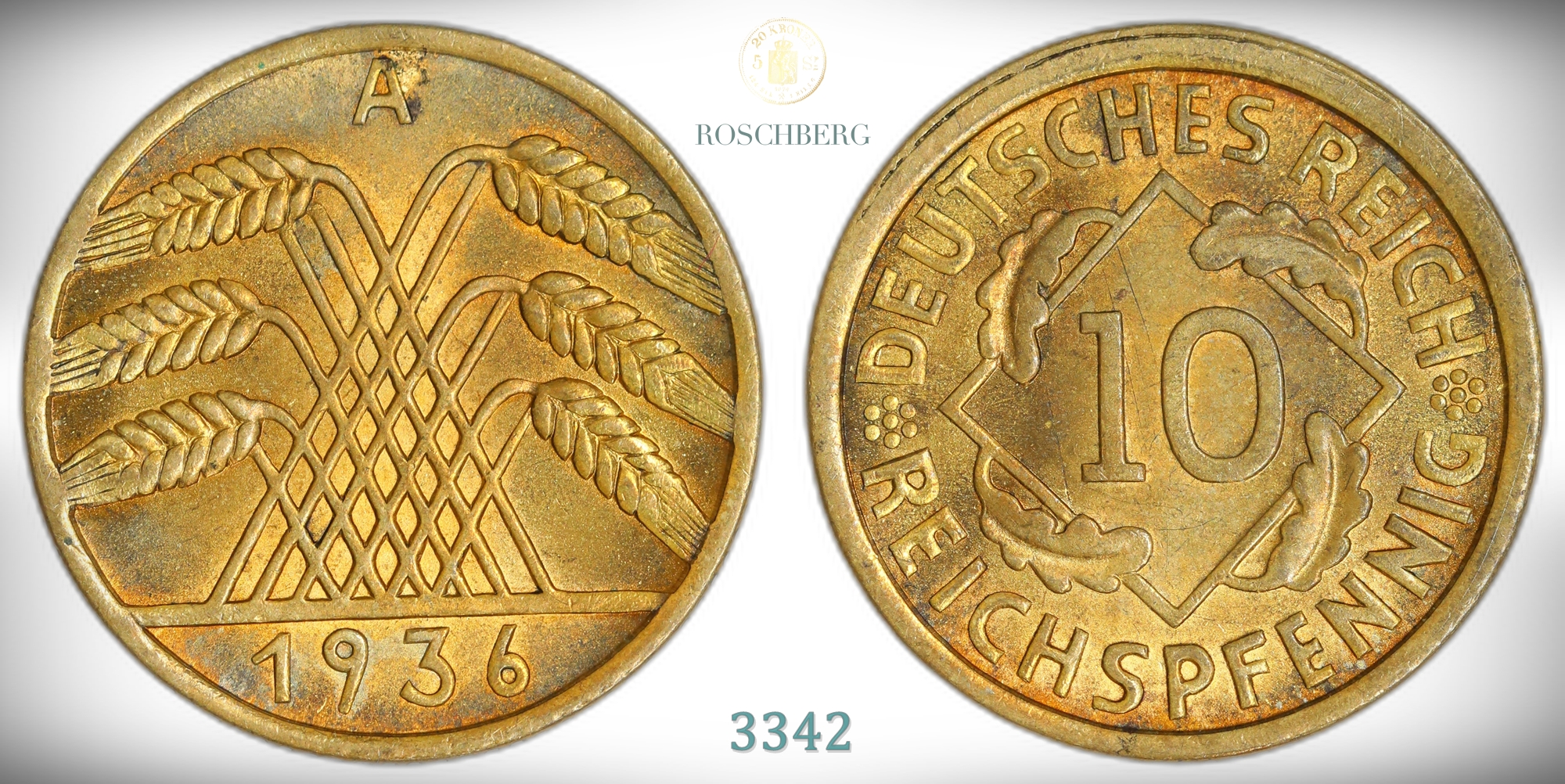 Germany 10 Pfennig 1936-A  Kv: UNC