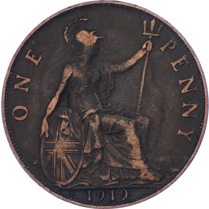 England 1 Penny 1919H Kv 1
