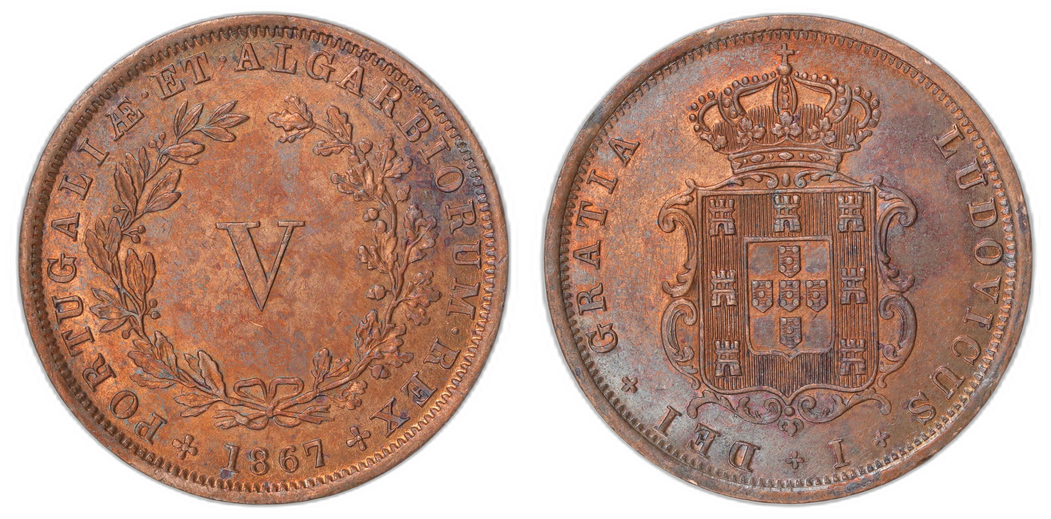 Portugal 5 Reis 1867 Kv: UNC