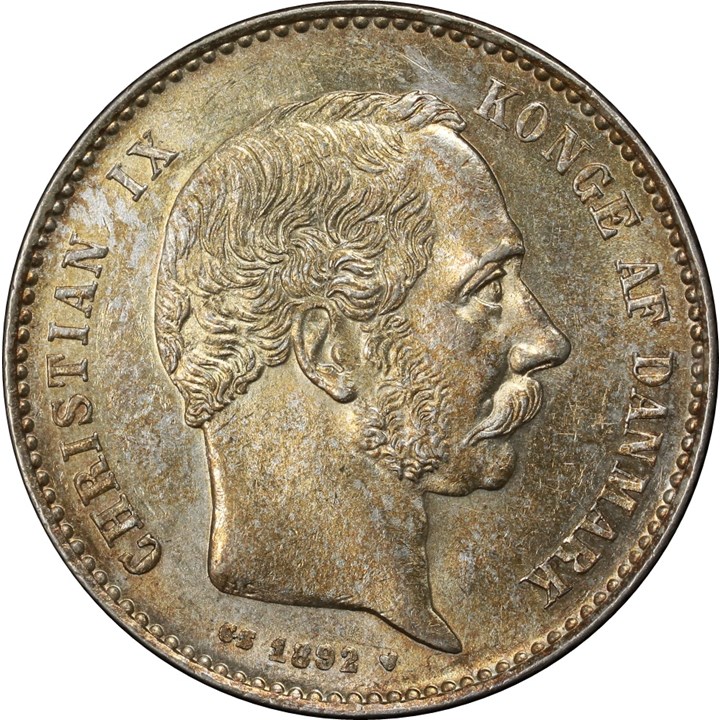 Danmark 1 Krone 1892 Kv 0/01