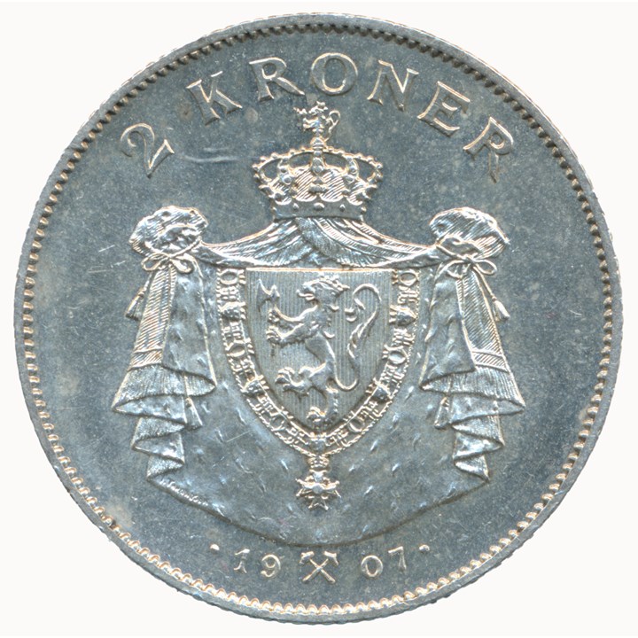 2 Kroner 1907 Gevær Kv 01 