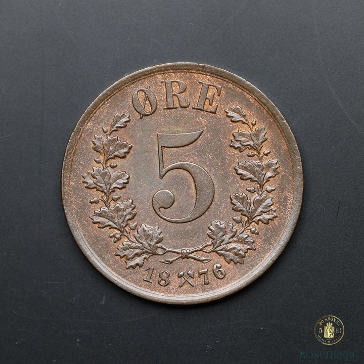 Norge 5 Øre 1876 Kv 0/01