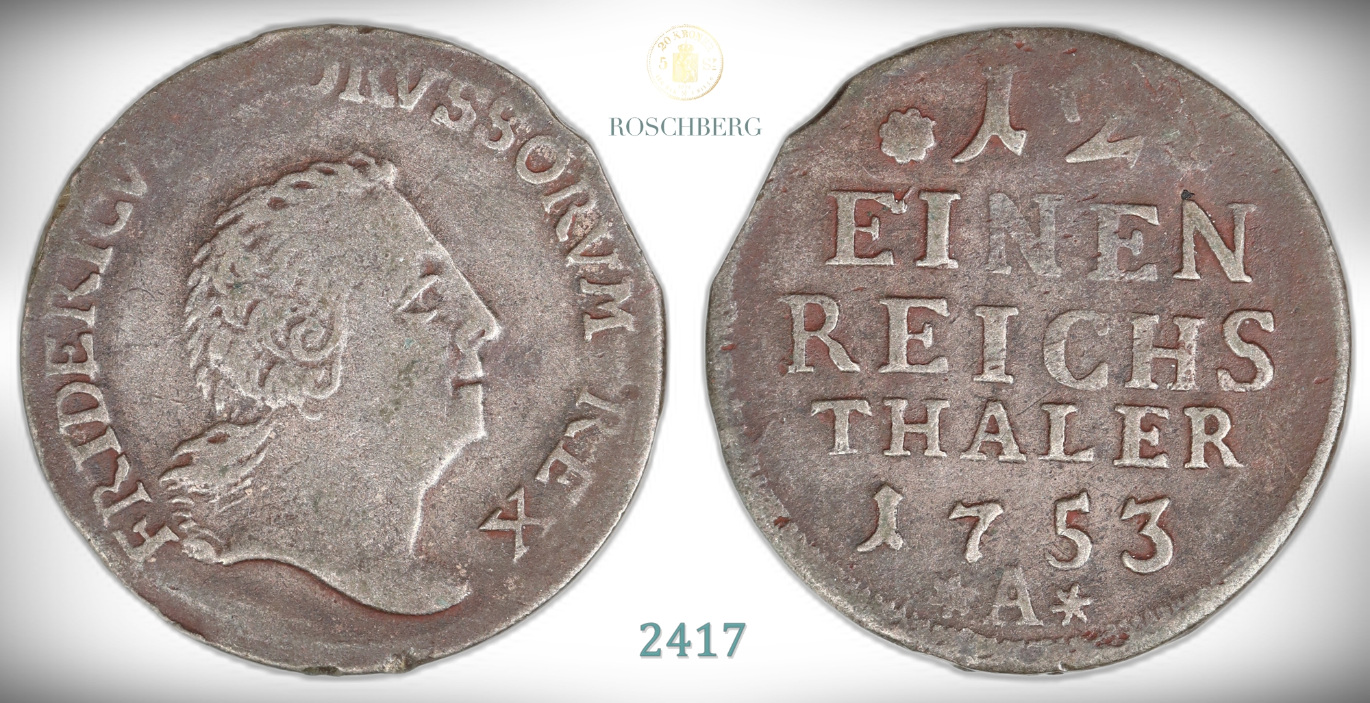 Germany, Prussia 1/12 Thaler 1753-A  Kv: VF