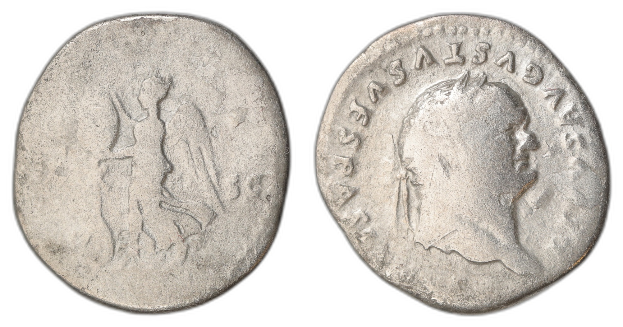 Vespasian AR Denar 69-79 Kv: VG