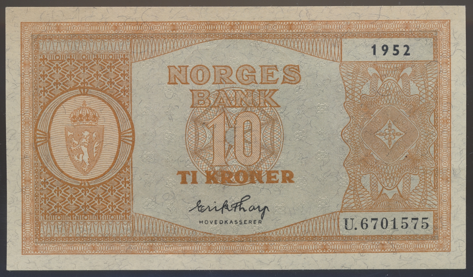 10 Kroner 1952 U Kv 0/01