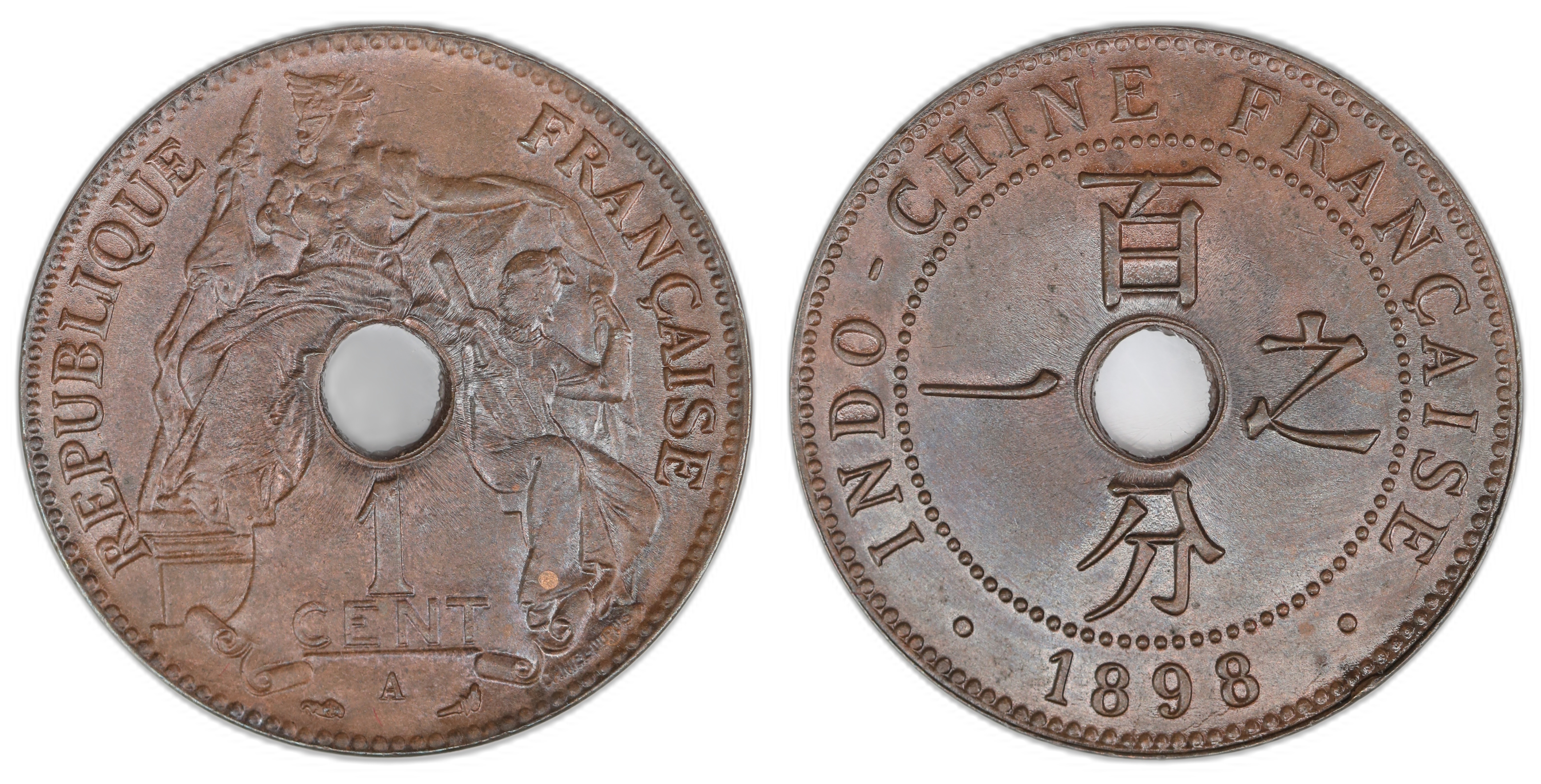 French Indo China Centime 1898-A  Kv: UNC