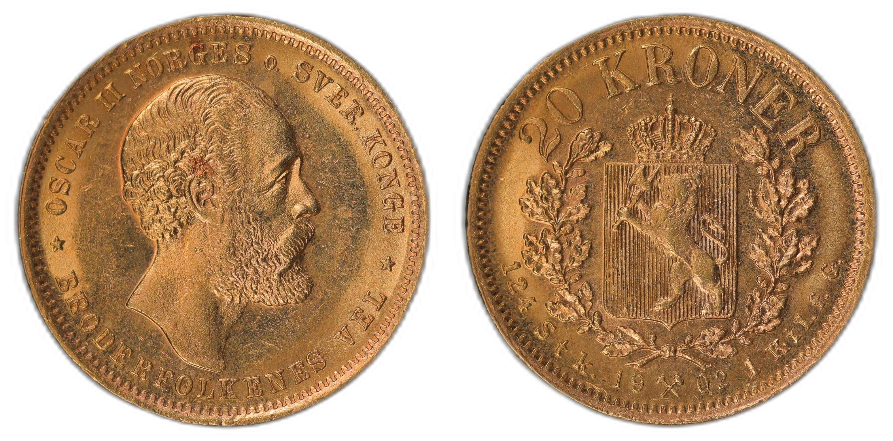 Norge 20 Kroner 1902 Kv: 0/01