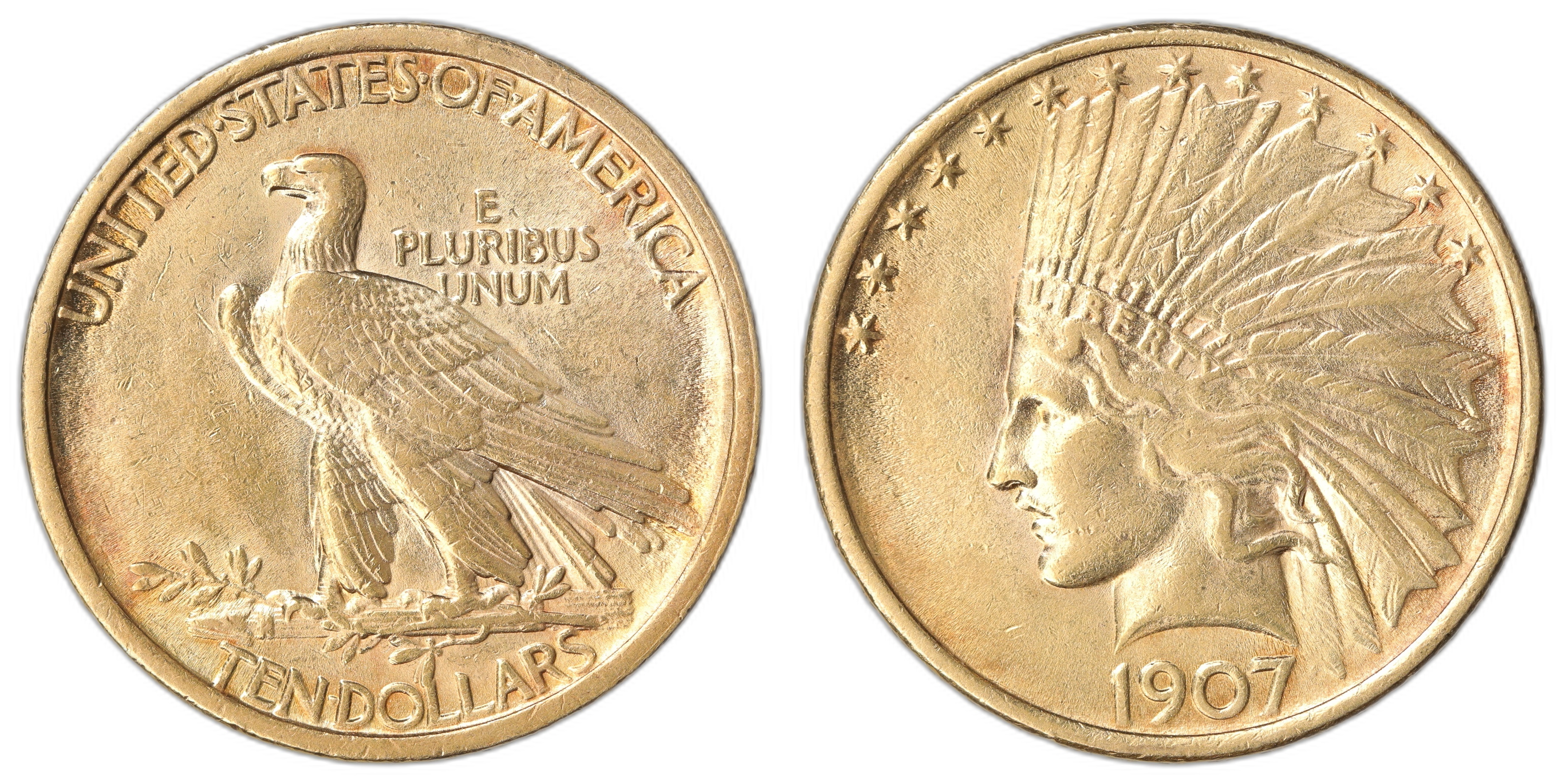 USA 10 Dollar 1907 15.04 gr fine Kv: AU