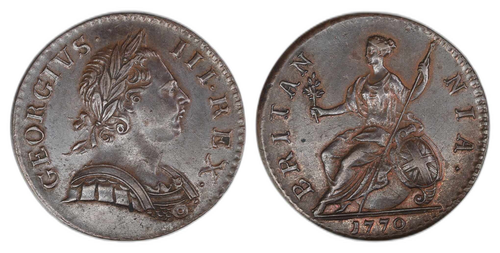 Great Britain Half Penny 1770  Kv: AU