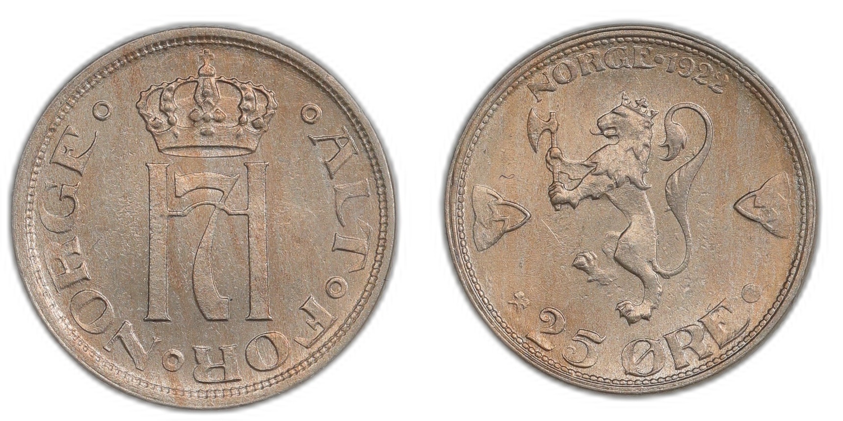 Norge 25 Øre 1922 Kv 0/01