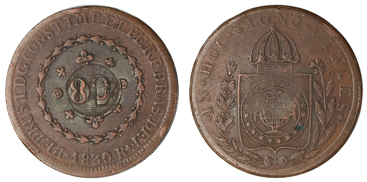 Brazil 80 Reis 1830 VF