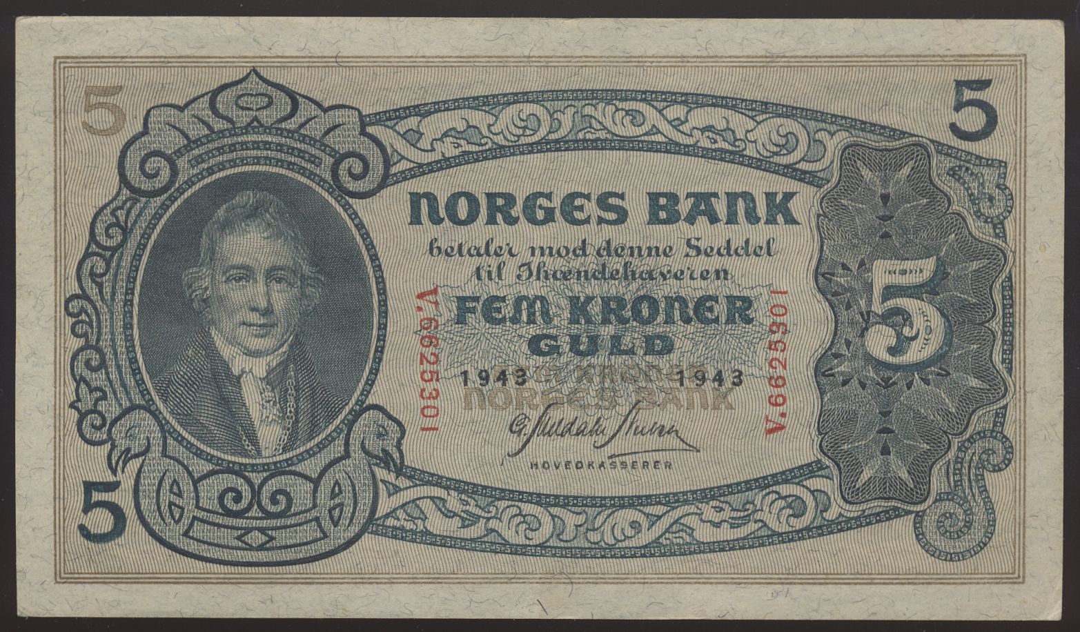 5 Kroner 1943 V Kv 01