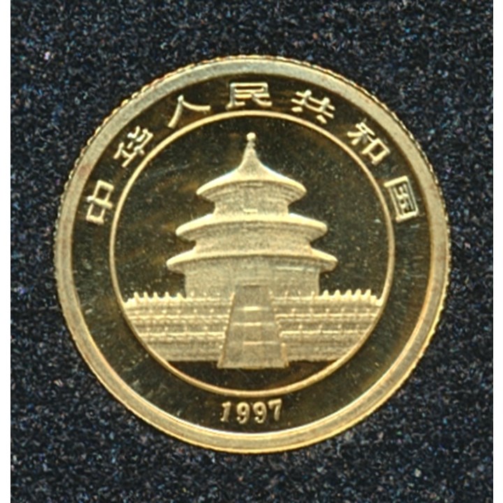 Kina 5 Yuan Panda 1997 1/20 Oz 999 Gull UNC