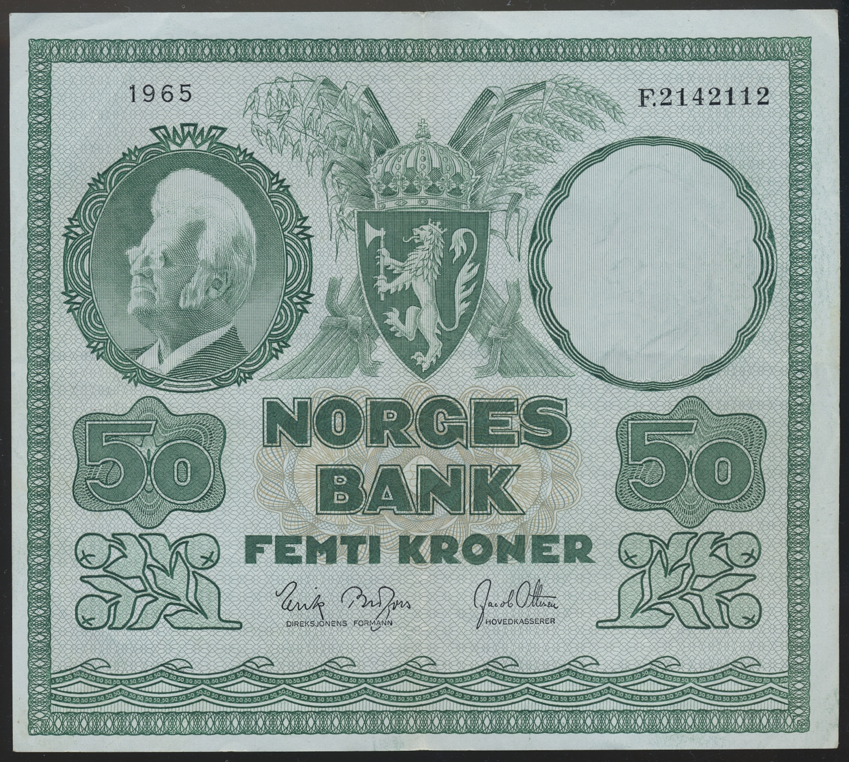 Norge 50 Kroner 1965 F  Kv: 1/1+