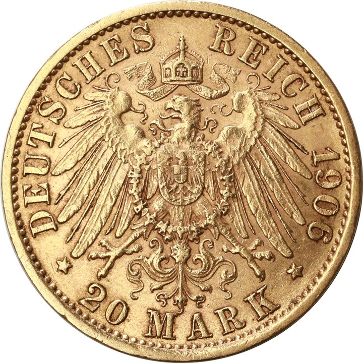 Tyskland 20 Mark 1906 A Kv 1+