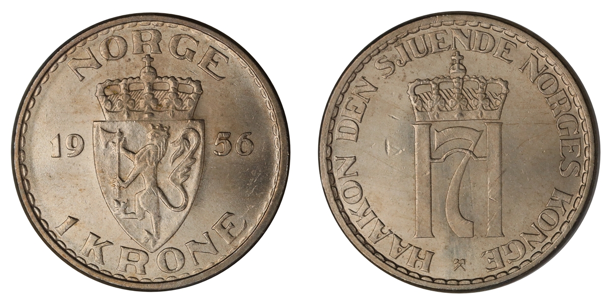 Norge 1 Krone 1956 Kv 0