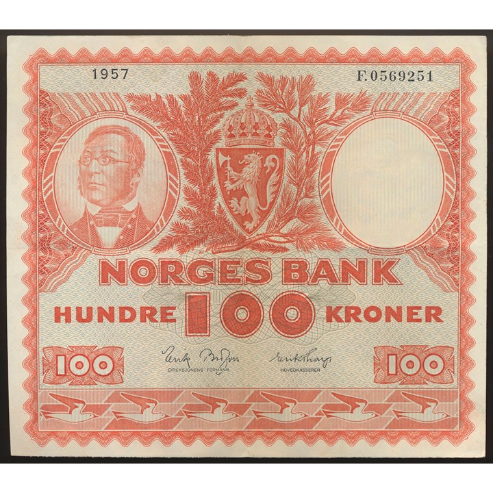 100 Kroner 1957 F Kv 1+
