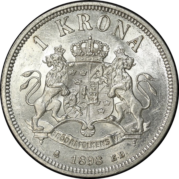 Sverige 1 Krona 1898 Kv 0/01