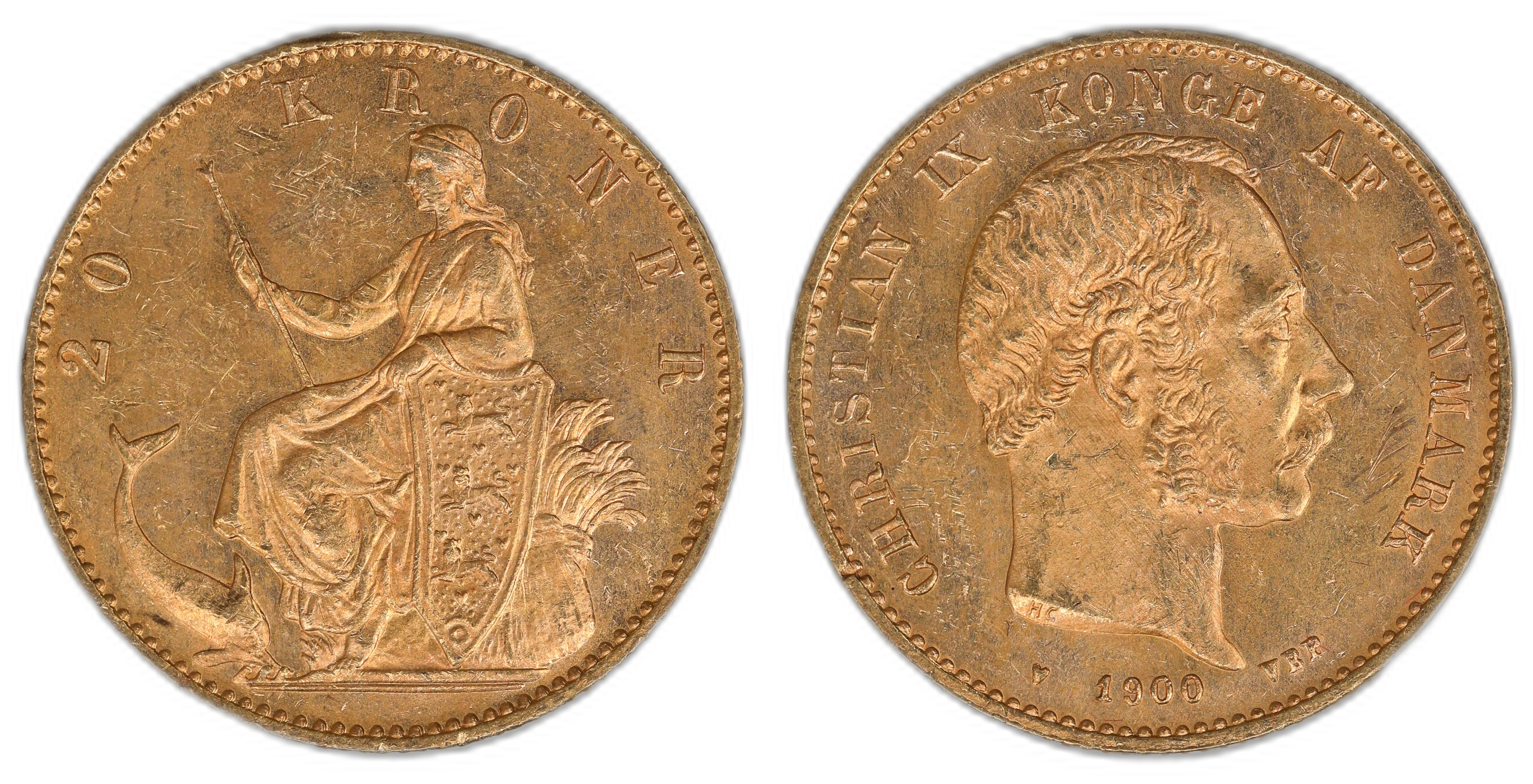 Danmark 20 Kroner 1900  Kv: 0/01