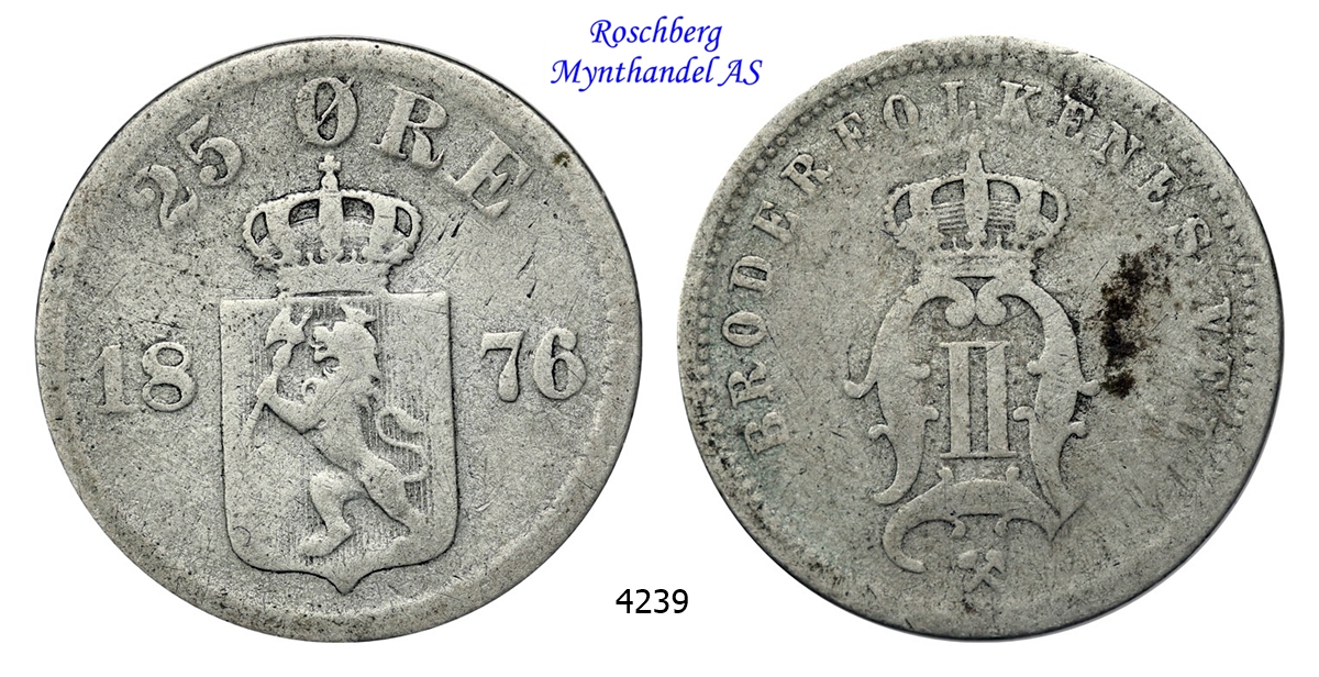 25 Øre 1876 Kv 1-