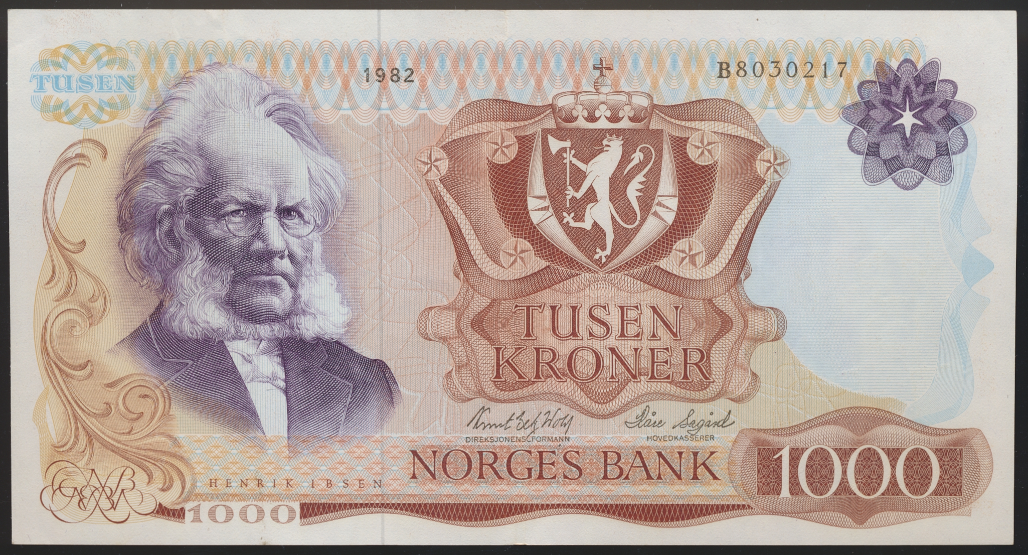 1000 Kroner 1982 B Kv 1+