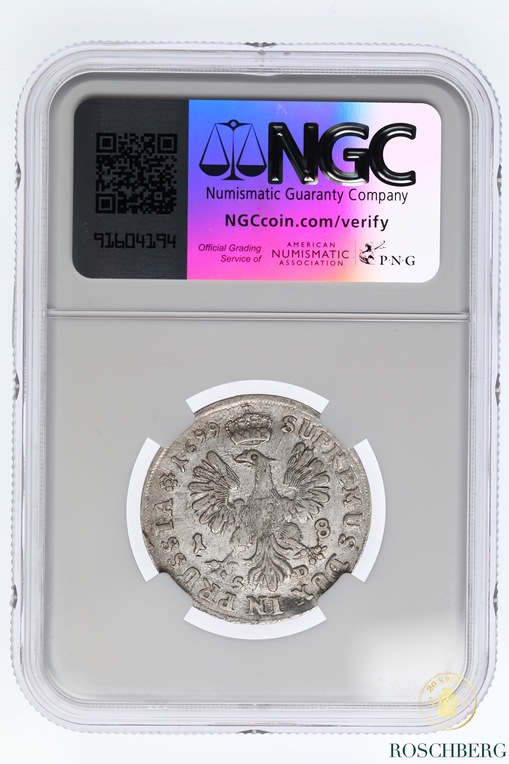 Brandenburg 18 Grosch 1699 NGC MS62