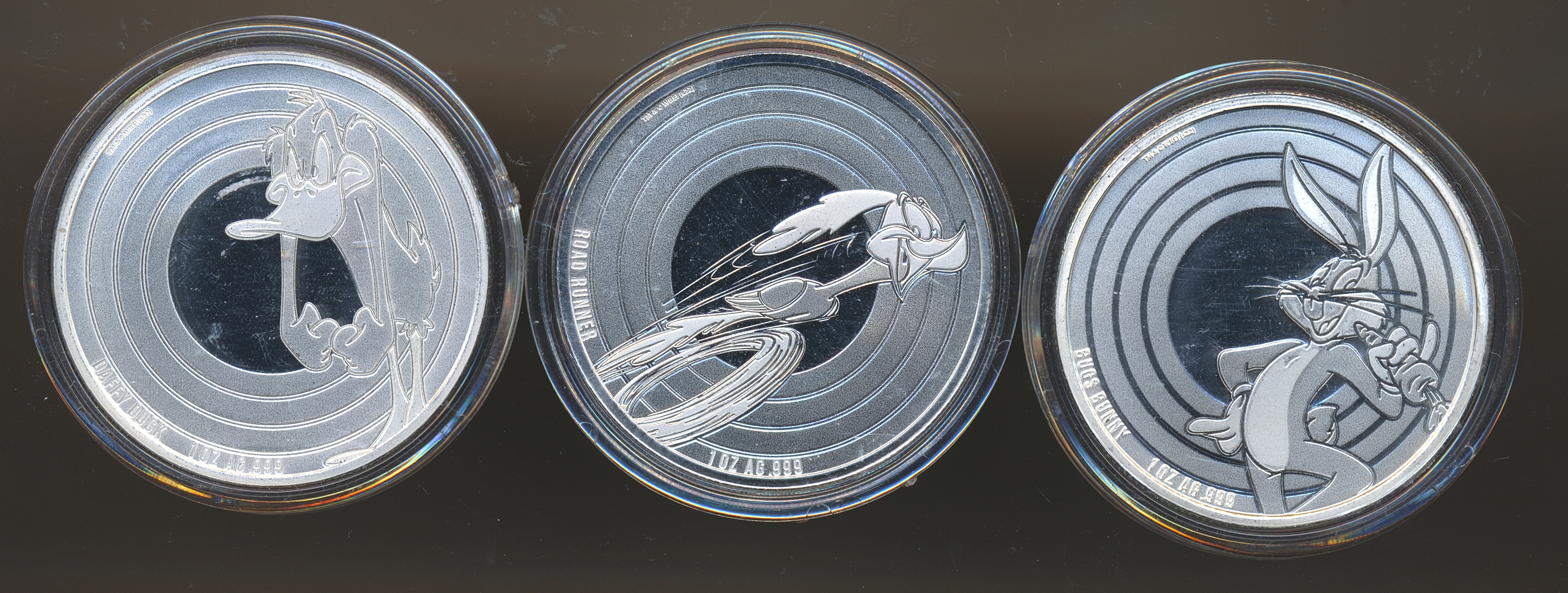 Samoa 3 forskjellige Looney Tunes 1 Oz 999 Sølv 2022-2023 UNC
