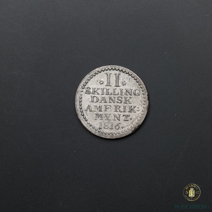 Danish West Indies 2 Skilling 1816 Kv AU