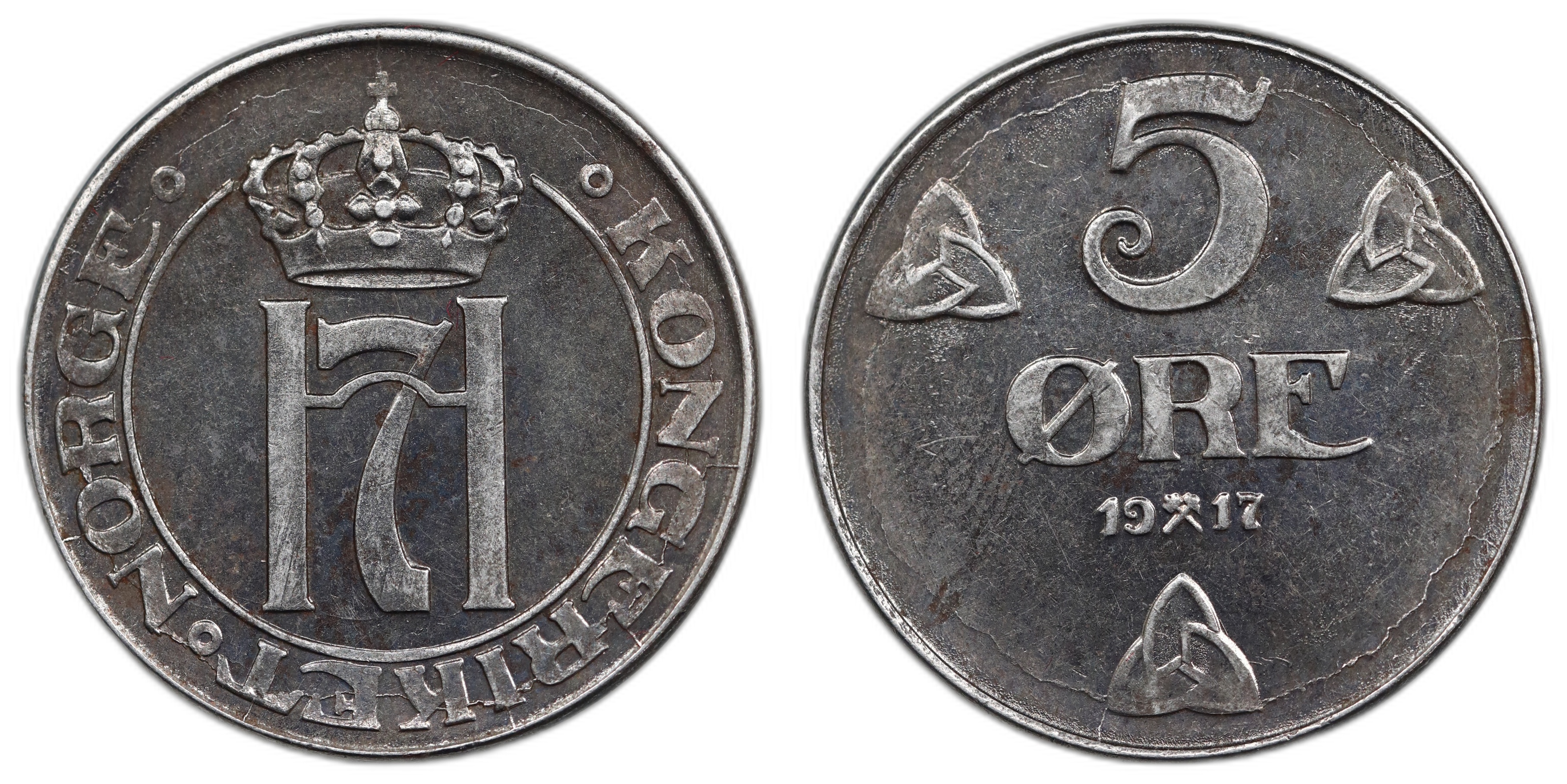 Norge 5 Øre 1917 Kv: 01