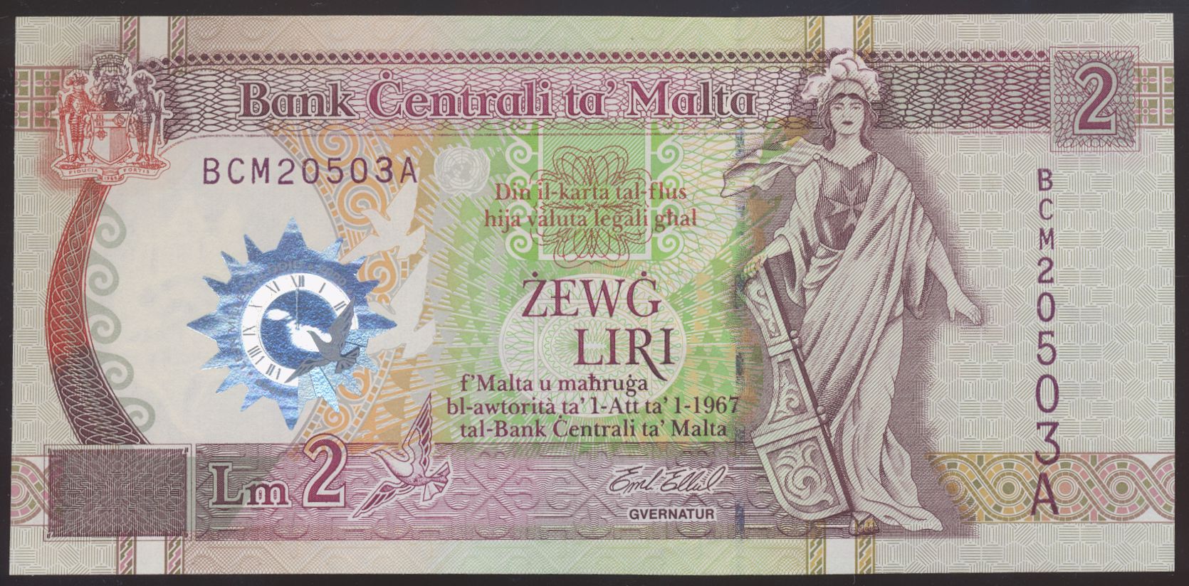 Malta 2 Liri 2000 Millennium Kv 0