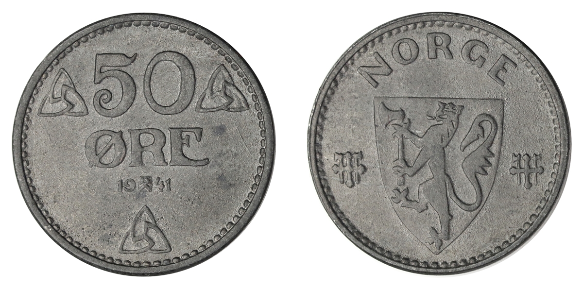 Norge 50 Øre 1941 Sink  Kv: 0