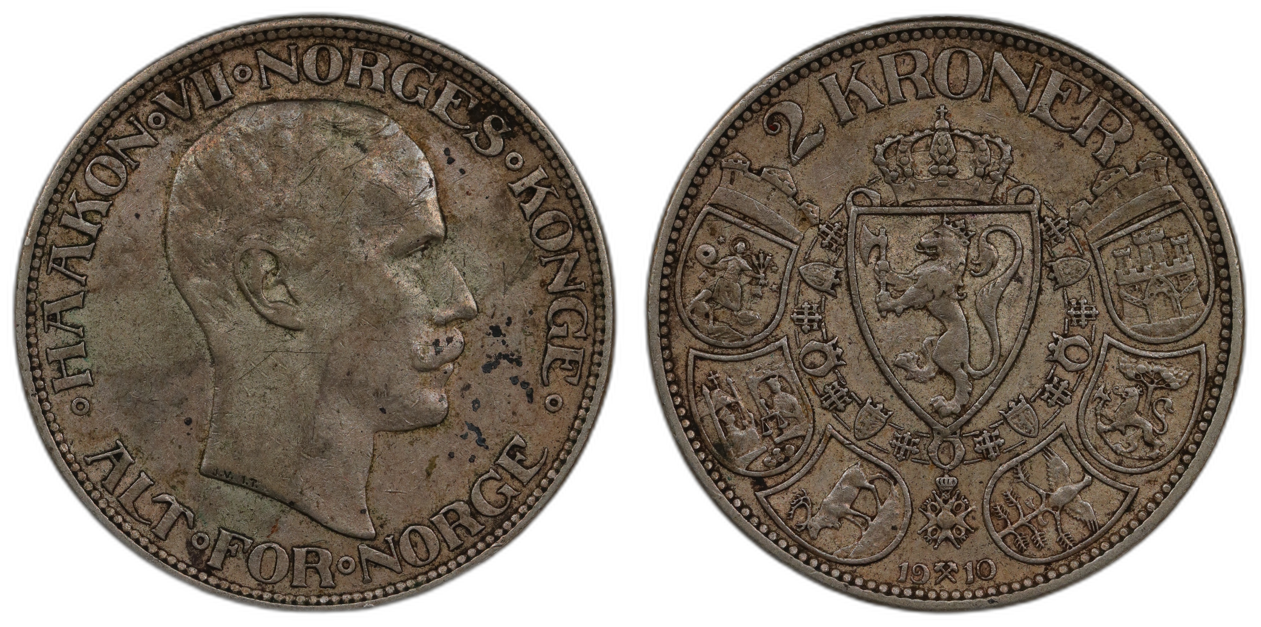 Norge 2 Kroner 1910 Kv 1