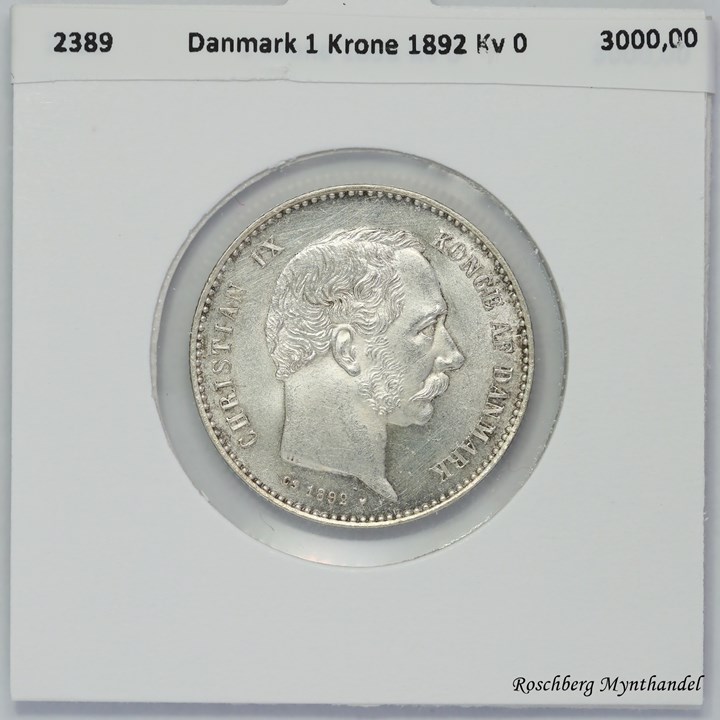 Danmark 1 Krone 1892 Kv 0