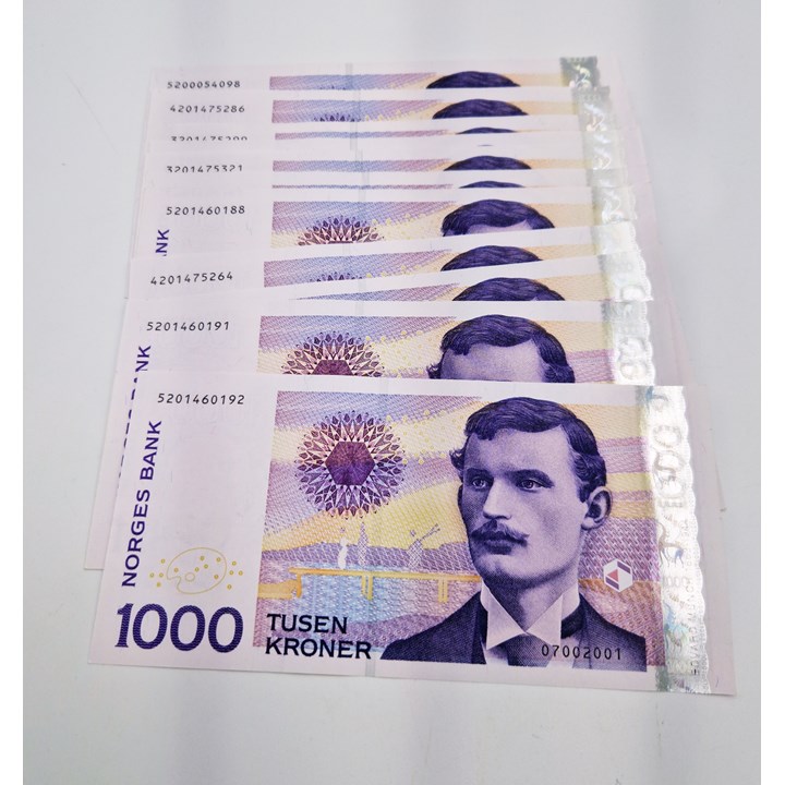 10 Stk 1000 Kroner 2001 AU