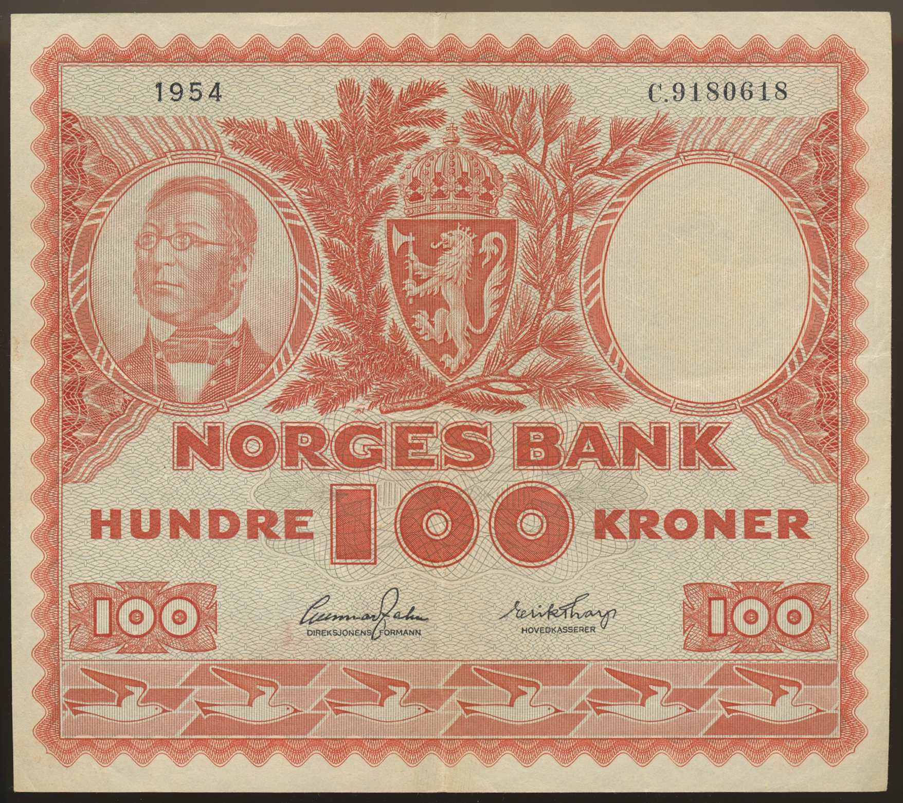 100 Kroner 1954 C Kv 1/1+