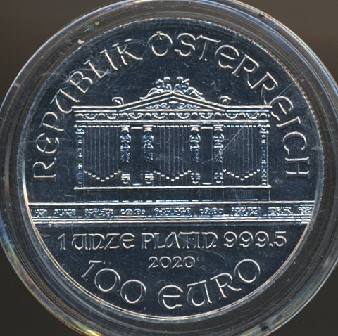 Østerrike Philharmoniker 2020 1 Oz Platinum UNC