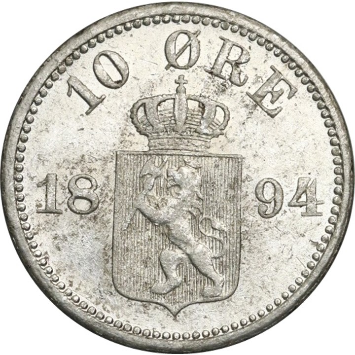 10 Øre 1894 Kv 1+/01