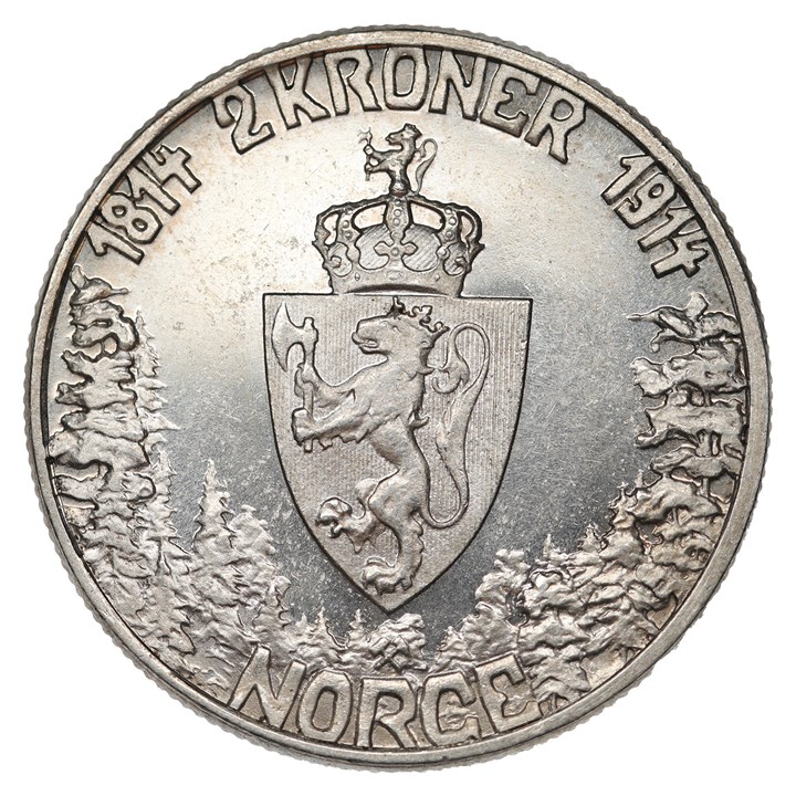 2 Kroner 1914 Kv 0/01, prooflike