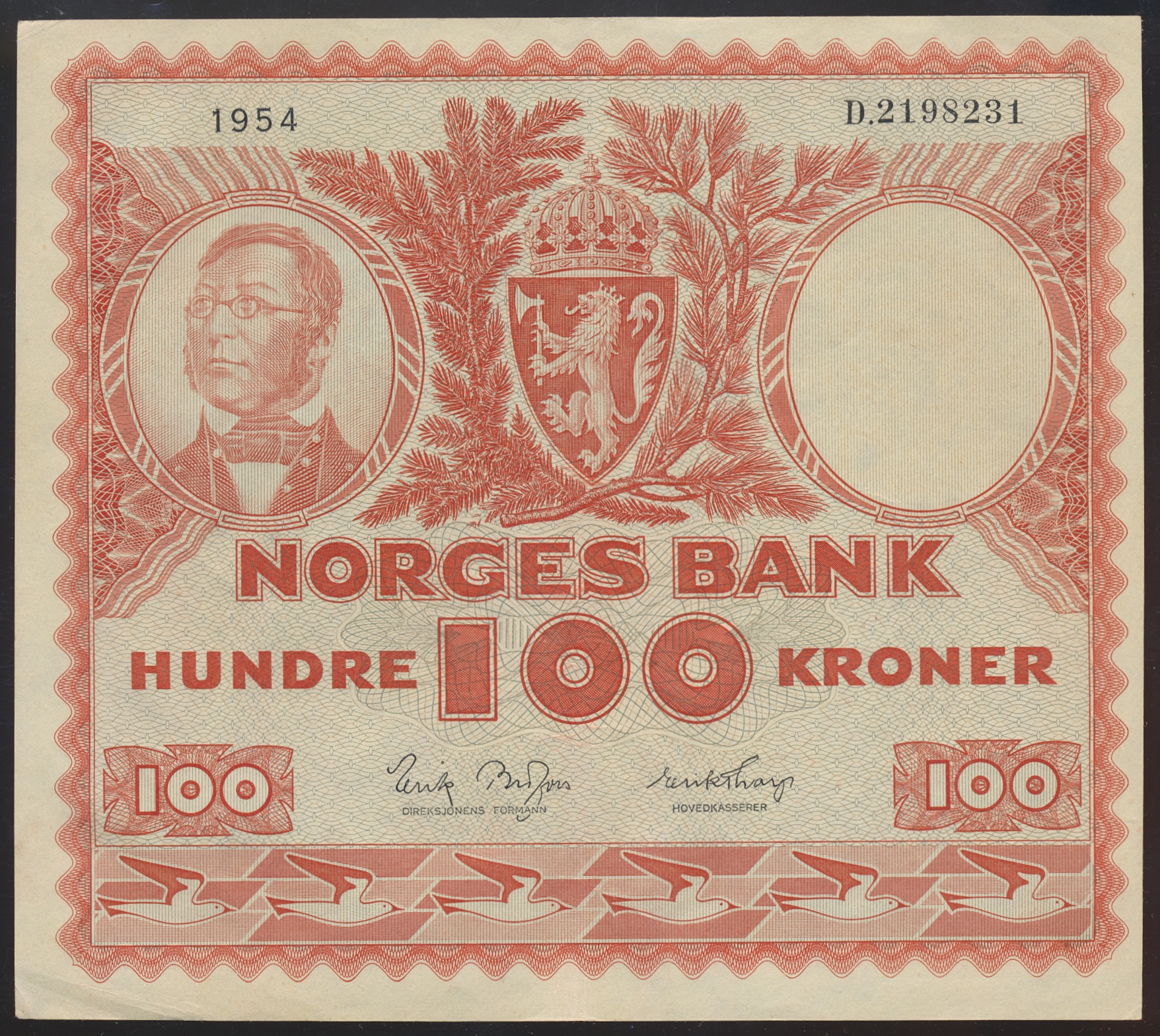 100 Kroner 1954 D Kv 1+/01