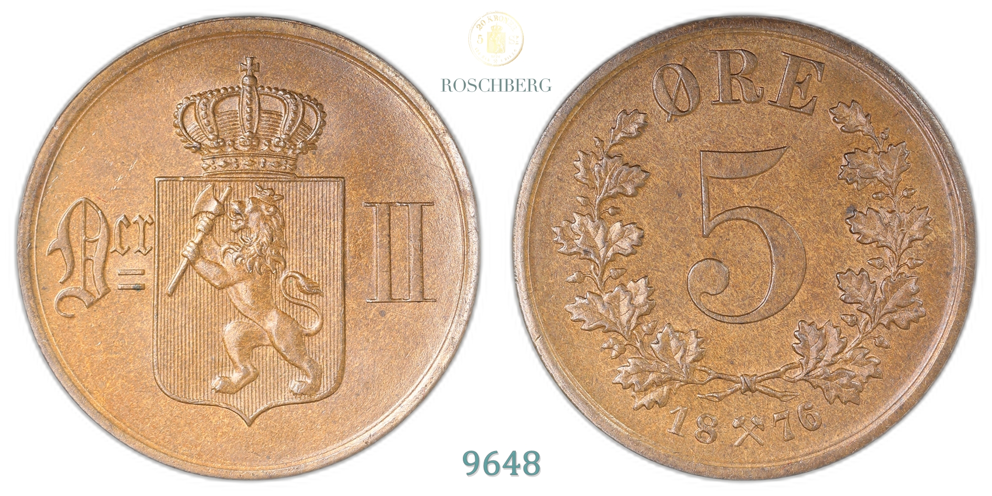 Norge 5 Øre 1876 Kv: 0