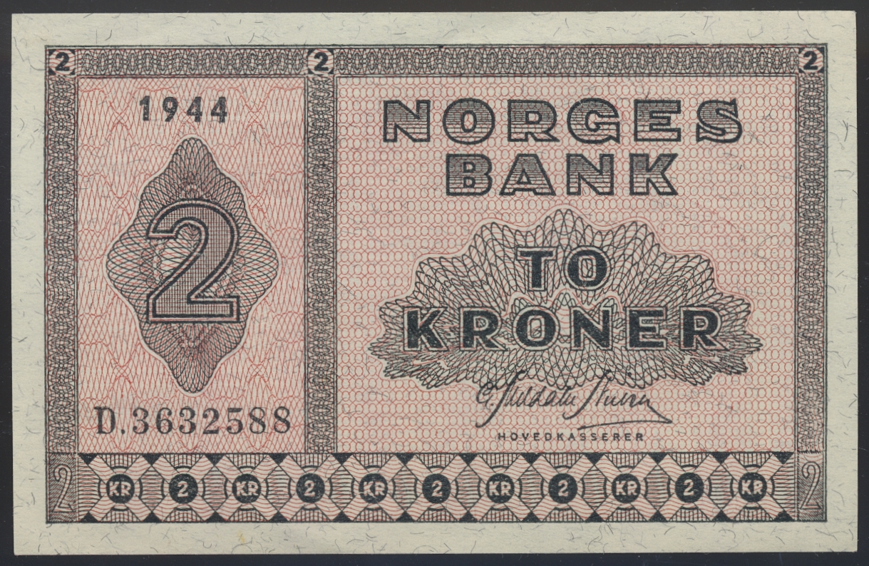 Norge 2 Kroner 1944 D  Kv: 1+/01