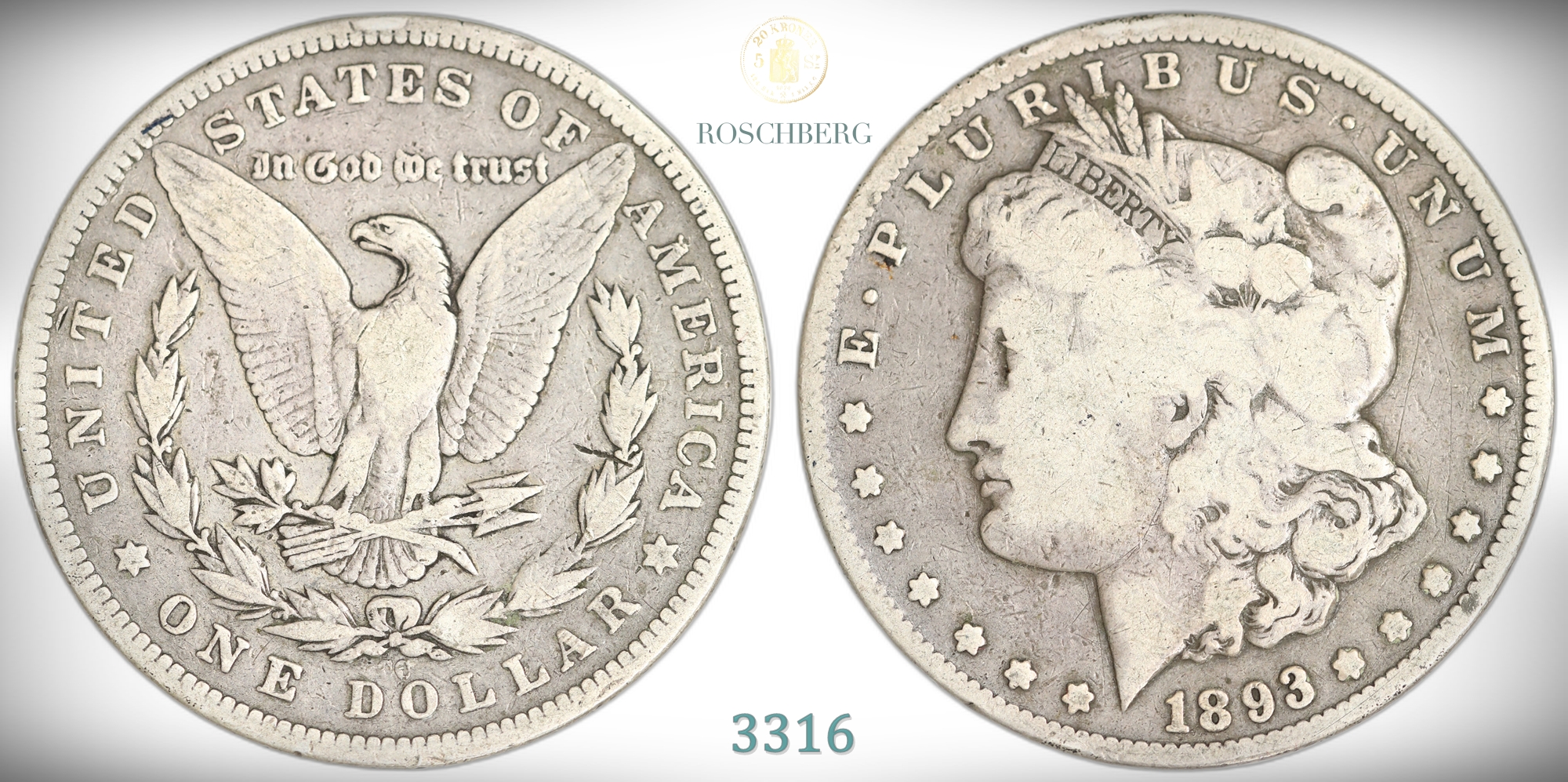 USA Dollar 1893-CC  Kv: VG