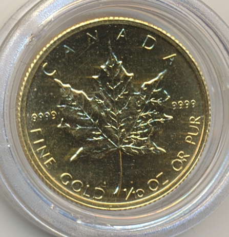 Canada Maple Leaf 1/10 Oz 9999 Gull UNC