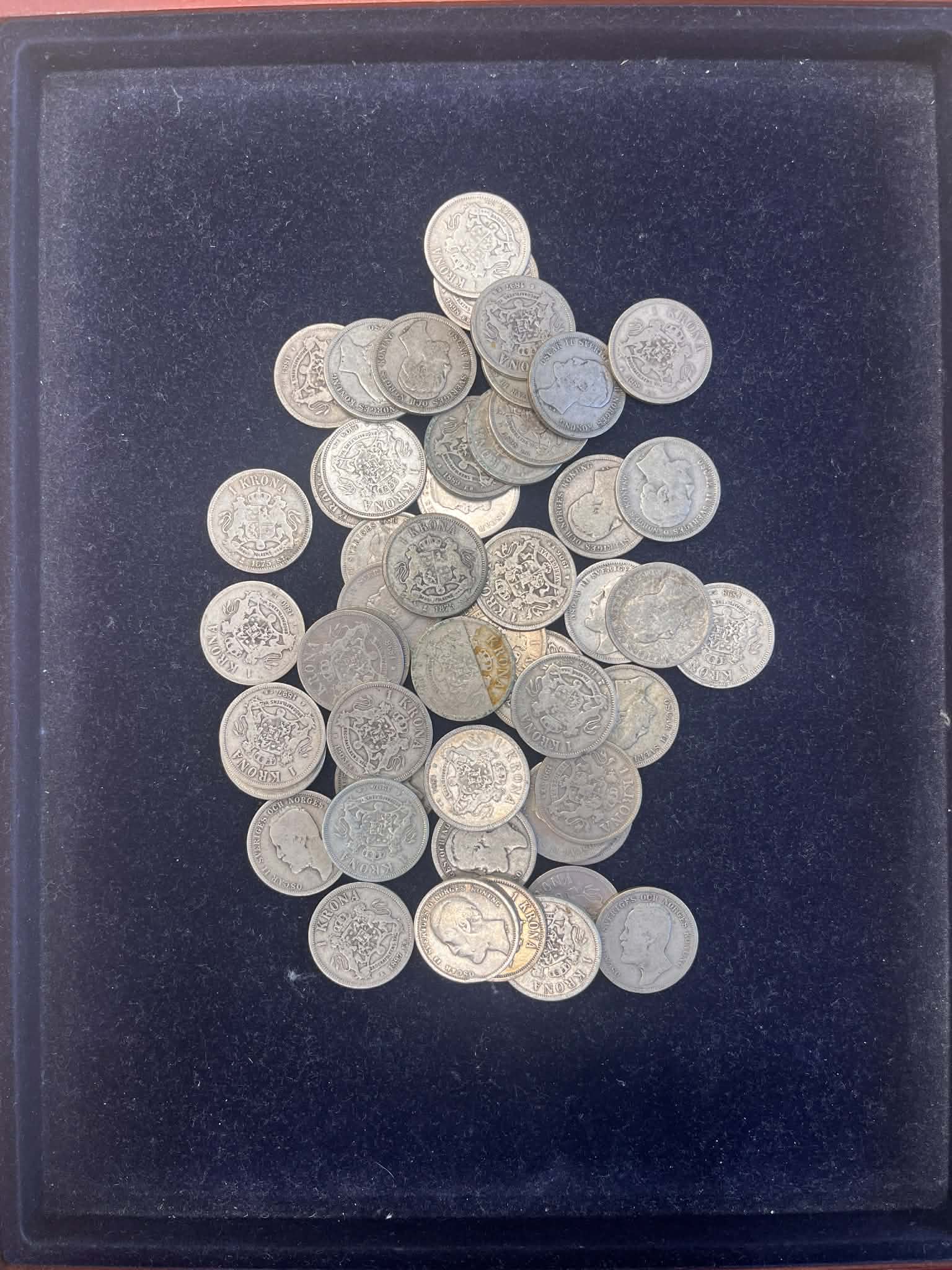 50 Stk. Sverige 1 Krona Oscar II 1875-1904 (SPOT+3%)