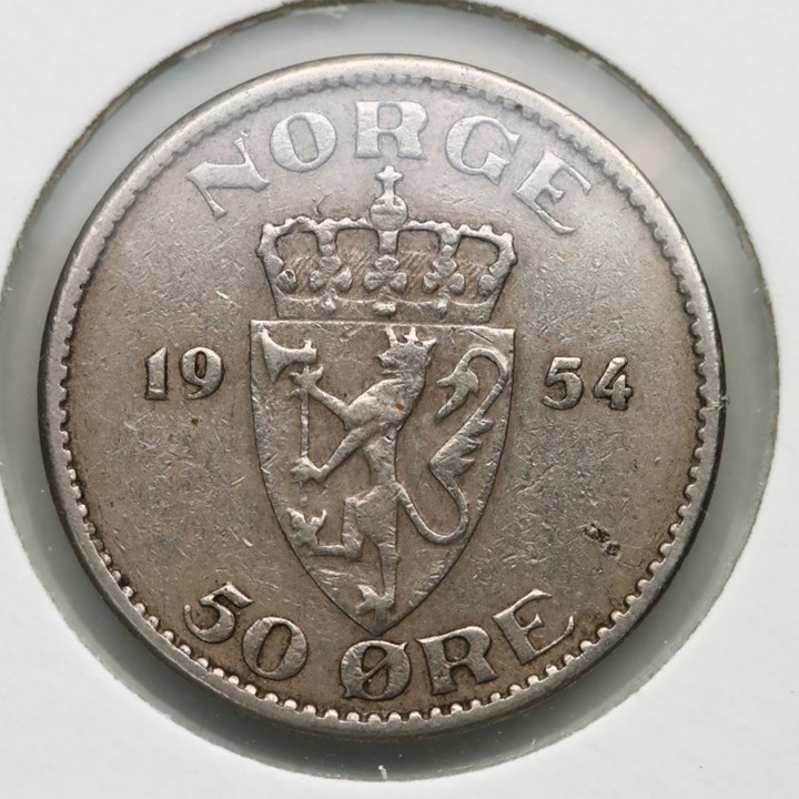 50 Øre 1954 Kv 1