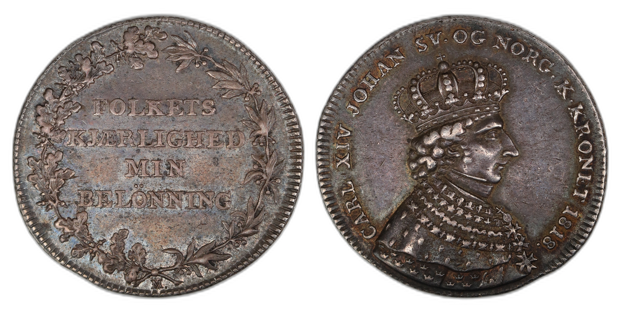 Norge Kastpenning 1818  Kv: 1+