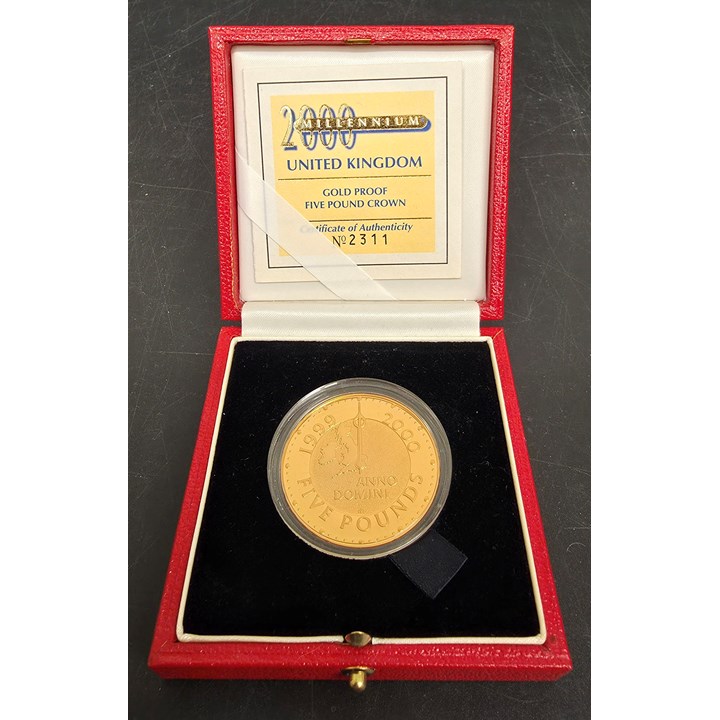 UK 5 Pounds 1999 "Millennium" Proof Gull