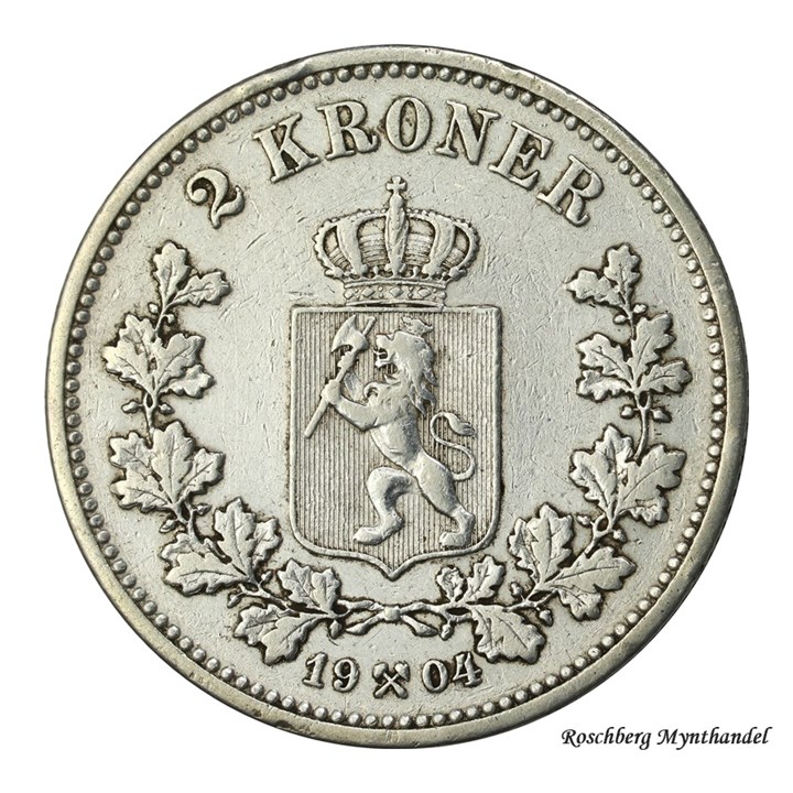 2 Kroner 1904 Kv 1, renset